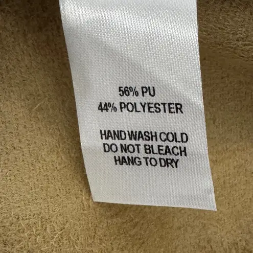 Lulus Making Impressions Denim Blue Vegan Leather Puff Sleeve Top Size L Size L