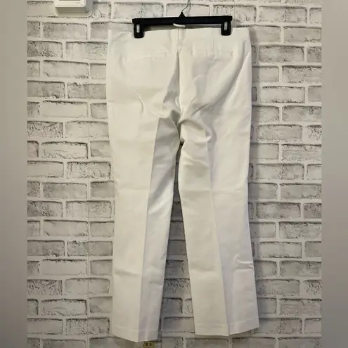 Women’s Saks Fifth Avenue white ankle cropped white button accents pants 12