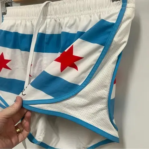 Chi Chi Sport Chicago Flag Running Shorts with built in panty size small