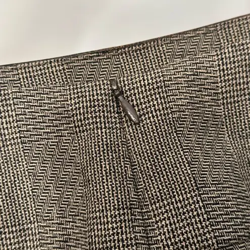 Vintage Herve Bernard Wool With Leather Trim Suit Set Brown Size 8