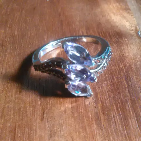 Moroccan Rose and Mozambique Garnet Trinity Twilight Sterling Silver Ring