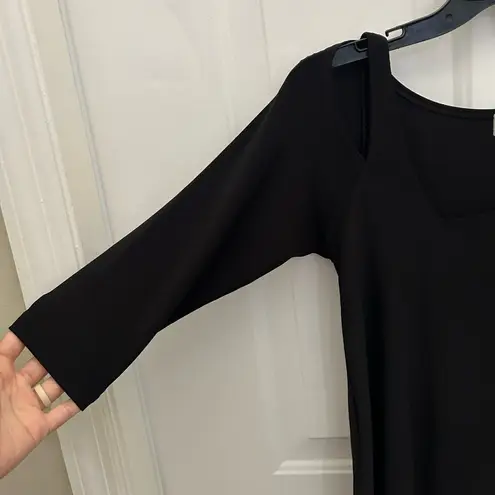 Sympli Nu Focus Tunic Cut Out Shoulder Asymmetrical Hem Top Black Size 2