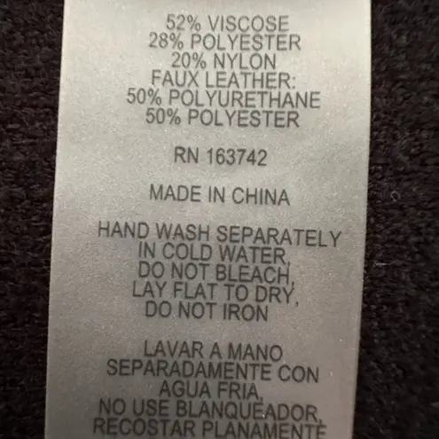 Sioni Black Mixed Media Jacket with Faux Leather Sleeves (924) Size XL