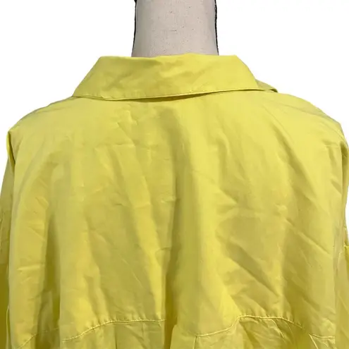 J. Jill Women's Bright Yellow Cotton Blend Oversized Popover Tunic Top Sz 2X