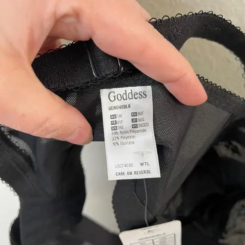 Goddess Alice Wire Free Soft Cup Bra 36DDD Black Lace Full Coverage Size undefined