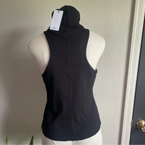 Lanston Ribbed Black Turtleneck Tank – Size L (Made in USA) Size L