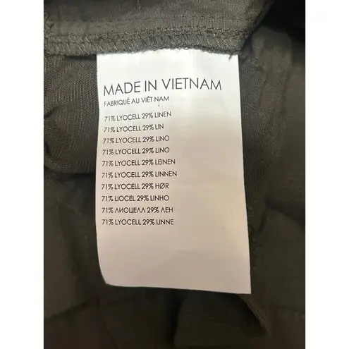 Club Monaco Women's Green Linen Belted High Rise Paperbag Mini Shorts Size 6 - Image 5