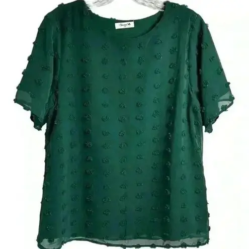 Blooming Jelly Women's Green Short Sleeve Blouse Size M Casual Top