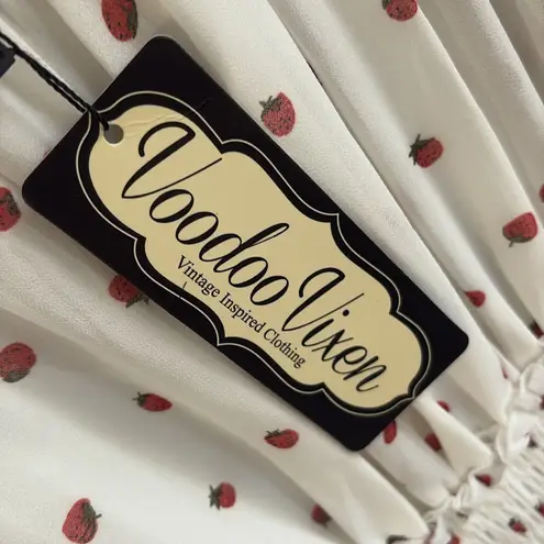 NWT VooDoo Vixen Strawberry Print Midi Dress Size 8
