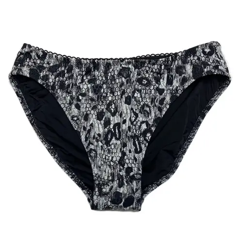Gideon Oberson Leopard Snake Cheeky Bikini Bottom Black Size 6