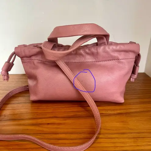 Madewell  Soft Mini Cinch Rose Leather Crossbody Bag Purse Quartz Pink $118