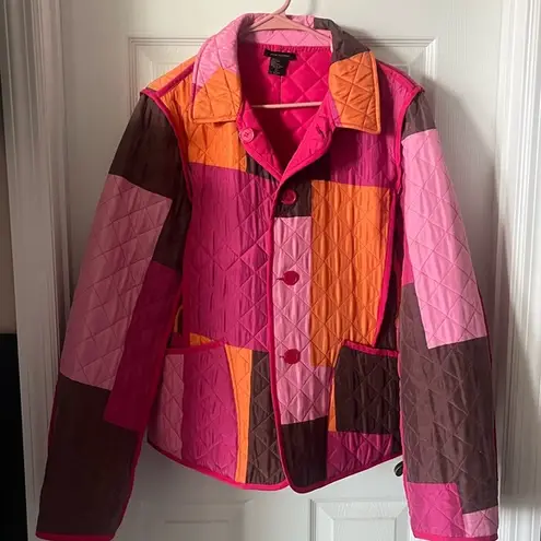 Anne Carson Pink and Orange Puffer Jacket