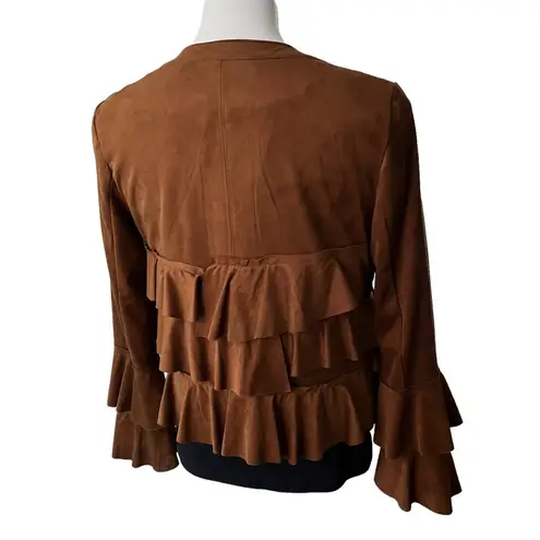 INC International Concepts Ruffled Faux-Suede Jacket