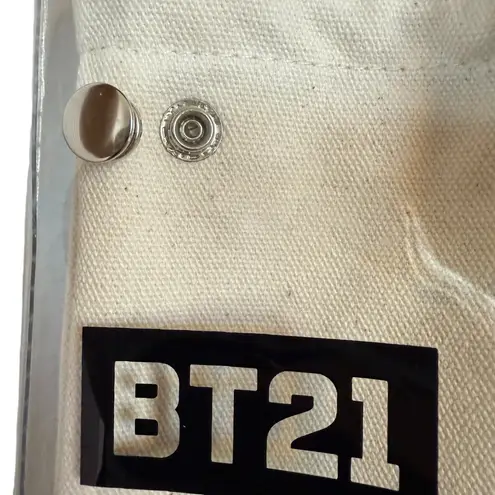 BT21 Cooky Canvas Tote Bag with Clear Overlay – Official Line Friends Pink