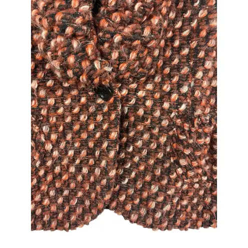 Blugayà Made in Italy Wool Blend Bouclé Textured Blazer Black Orange Women’s 10