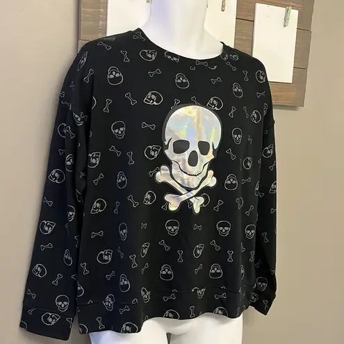 Pumpkins & Potions Skulls and Bones Long Sleeves Crewneck Pullover Shirt