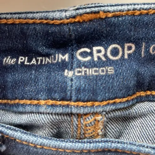 Chico's  The Platinum Crop Women’s Dark Wash Denim Jeans Size 0