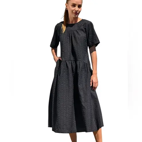 Wyatt Wylde Seersucker Arden Dress Black Size M Size M