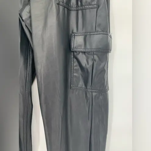 American Eagle Stretch High-Waisted Vegan Leather Straight Cargo Pant Size 10