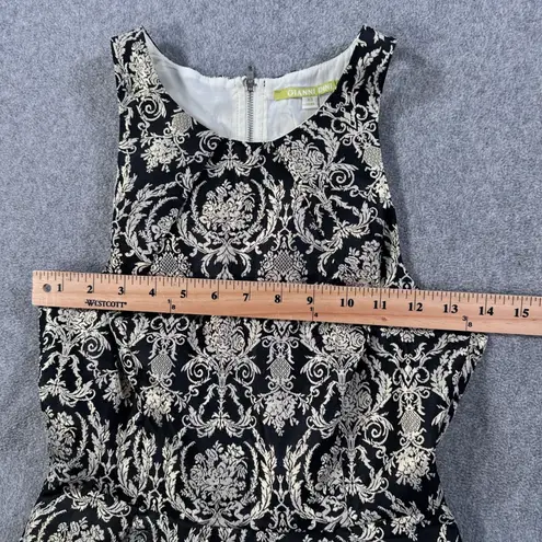 Gianni Bini  Gold Metallic Racerback Sleeveless Dress Size XSmall Flare High Neck