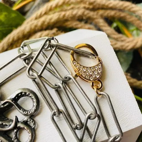 Handmade Octopus Paper Link Pewter Link Chain Necklace