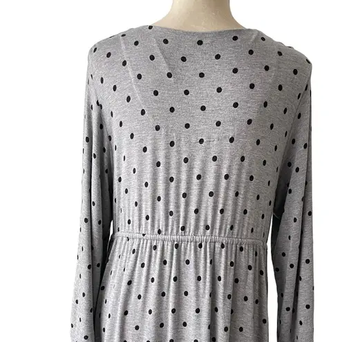 Soma Polka Dot V-neck Dress Women’s Size L Drawstring Pockets Lounge Comfortable