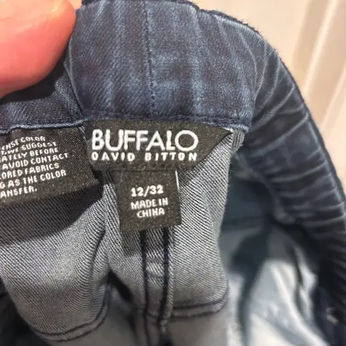 Buffalo David Bitton Women's Blue Denim Joggers Elastic Waist Drawstring