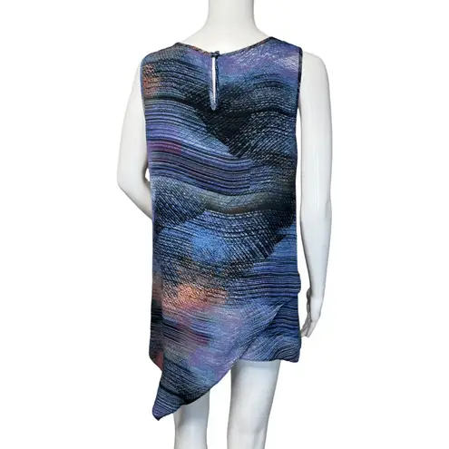 Cable & Gauge Shirt Womens Small Blue Purple Watercolor Artsy Casual Lagenlook