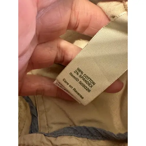 LLBean Favorite Fit Cargo Pants Khaki Women Size 6 Reg Cotton Blend Tan