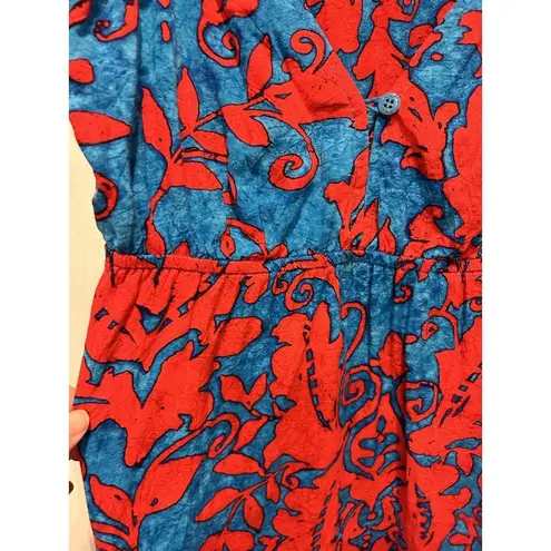 Jams World Jams World Vintage Victoria Pattern Top Made In Hawaii Women’s XS Teal Pink