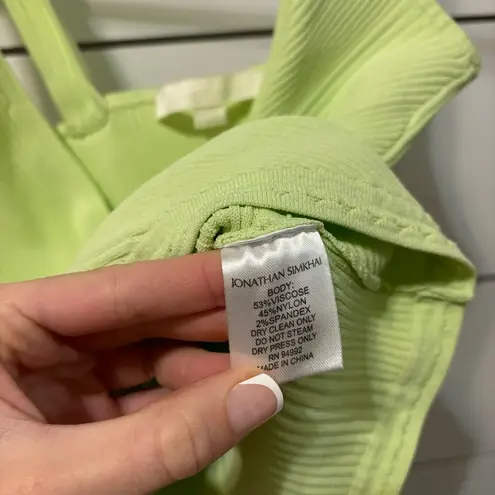 JONATHAN SIMKHAI Jada Knit Wrap Tank Top In Green