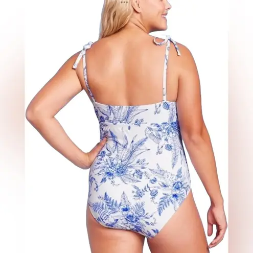 Kona Sol Shoulder Tie Hummingbird One-piece Swim Suit Medium