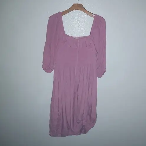 Kings Road LP Cottagecore Boho Peasant Dress Petite in Mauve Pink Size undefined