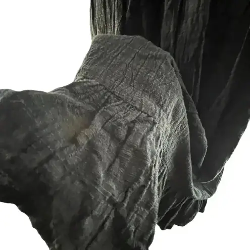 THML Women Small Dress Black Cotton Rayon Embroidery Flutter Aztec Western SW