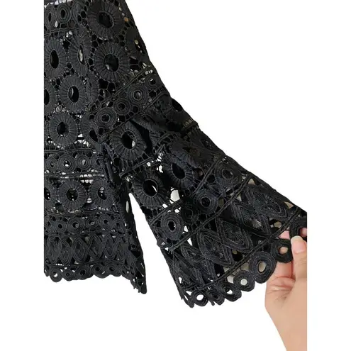 Style Mafia Kiana Top, black crochet blouse Sz L Size L