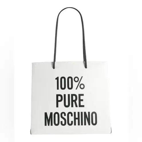 “100% PURE MOSCHINO” White Leather Shoulder Bag, New with Tag
