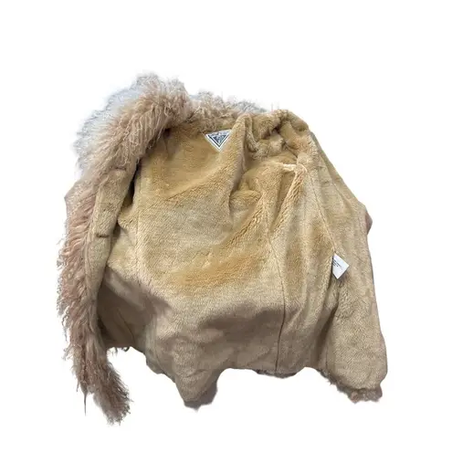 Marvin Richards womens small Beige leather Lamb Coat SKU CS8072/Y437013