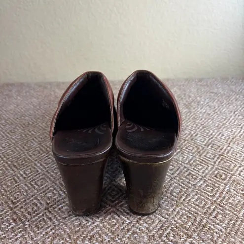 Dansko Rae Women’s Brown Leather Studded Heels Clogs Sz 38 US 7.5-8 Boho Grunge