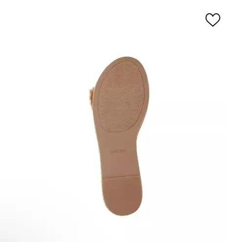 Bandolino Yellow Braylin Bow Tie Scallop Trim Espadrille Slide Sandals NEW