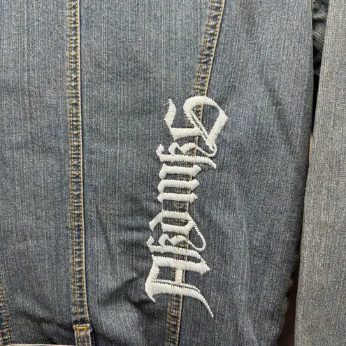 Akademiks AKDMKS Y2K Denim Patchwork Graffiti Coveralls Jumpsuit Flightsuit HipHop Belted