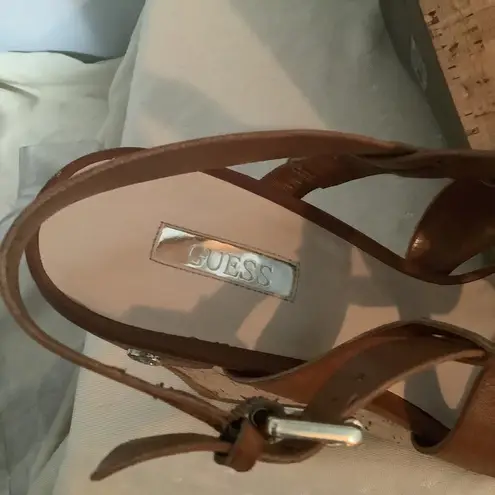 Guess Cork Wedge Sandals (10M) - Tan