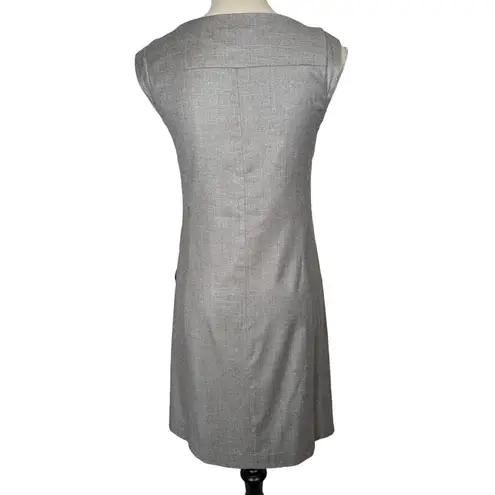 Theory  Sleeveless Wool Blend Sheath Dress Gray Size 4