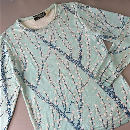 Givenchy Sport P Willow Plant Shirt Long Sleeve Light Blue Vintage Size Medium