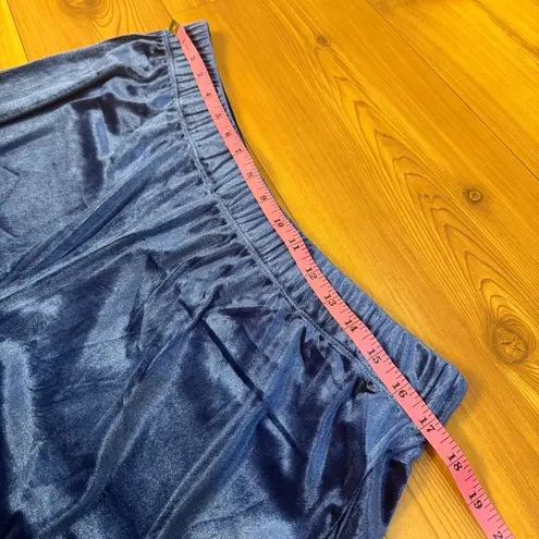 Zenana Outfitters Velvet Navy High Rise Stretchy Pull On Wide Leg Pants Raw Hem 3X New