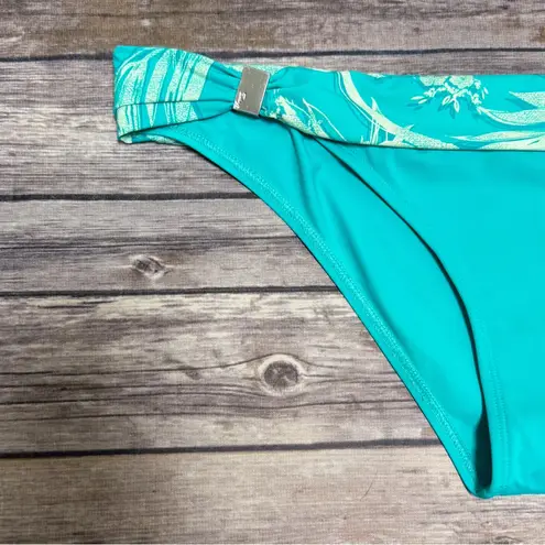 Skye Turquoise Blue Green Ivory Coastal Bandeau Molded Cup Tropical Bikini XL