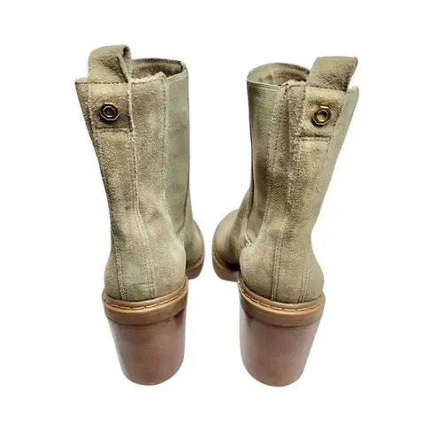 Louise et Cie Boot Size 10 Varsan Platform Chelsea in Sandstorm Suede Block Heel