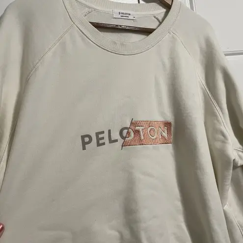 Peloton Cream Raglan Sweatshirt Logo Pullover Athleisure Women's Size 2X