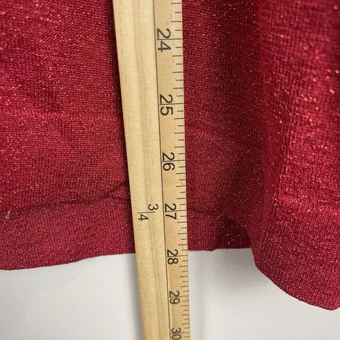 Judith Hart Women Cardigan Sweater 1X Sparkly Red Silk Christmas Holiday Festive