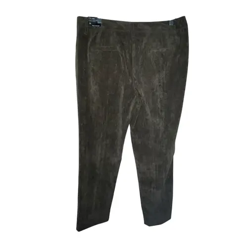 New Zac & Rachel Slim Leg Olive Green Corduroy Women's Pants Size 12 Stretch