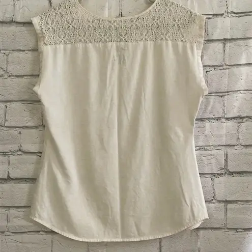Van Heusen  ivory blouse short sleeve top XS
